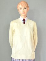 女子コットンニットセーター ベージュ