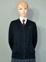 女子コットンニットカーディガン ブラック