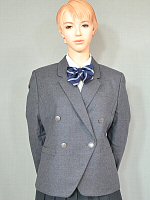 女子Wスーツタイプジャケット グレー