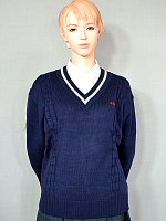 ニットセーター 濃紺