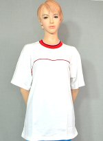 半袖体操服 白 ワインレッド