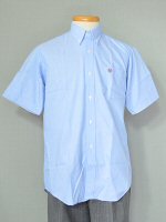 男子半袖ボタンダウンシャツ ブルー